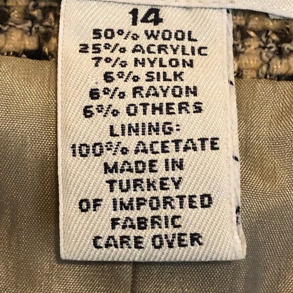 Ann Taylor Wool Blend Tweed Blazer | Size 14 | Classic Tailored Career Jacket - Picture 11 of 11